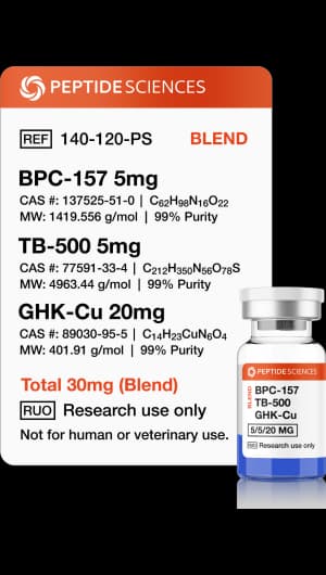 Kit Completo GHK-Cu 20mg + BPC-157 5mg + TB-500 5mg